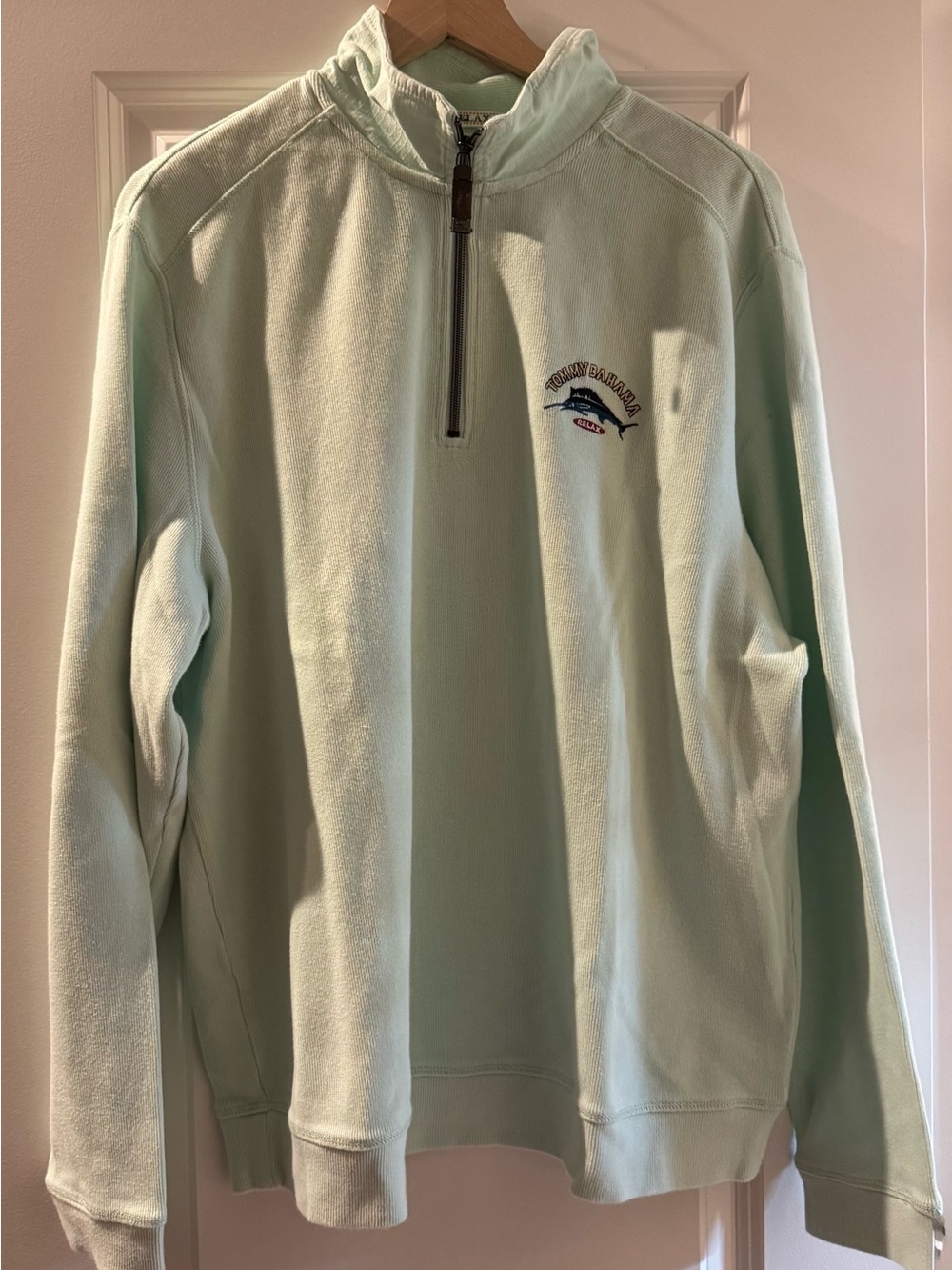 Tommy Bahama Light Mint Quarter-Zip Pullover
